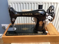 Singer 66k 1935 serviced sewing machine with case and accessories