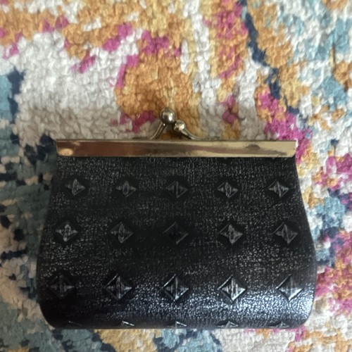Vtg faux leather geometric - leather,