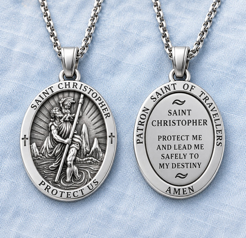 Silver saint christopher - st,