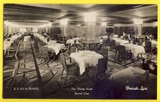 Post Card FRENCH LINE Flagship ILE de FRANCE The longest Gangplank in the World