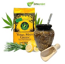 Yerba Mate Starter Kit Green Hemp 400g – Cup, Bombilla & Gift Set