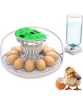 Egg Incubator with Automatic Turning and Humidity Control 12/24 Eggs, 360° View 
