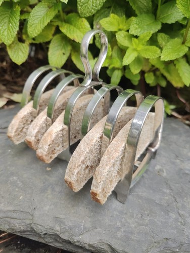 Antique silver plated toast - antique,