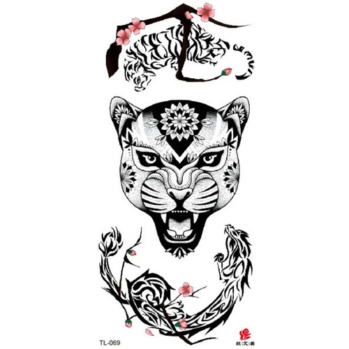 Panther tiger temporary tattoo - temporary,