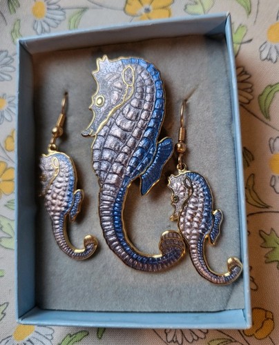 Enamel seahorse earings - enamel,