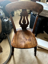 Antique dining chair - dining, elm