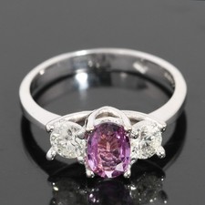 Pink Saphire & 0.50ct Diamond