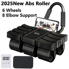 6-Wheels Abdominal Wheel AB Roller with 8 ElbowSupports and Automatic Rebound