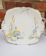 Royal Stafford Water Lily Vintage Bone China Cake Plate - 24cm/9½" - Yellow 