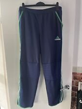 Vintage Adidas Poppers Tracksuit Jogging Bottoms Navy 3 Stripes Mens Size 32-36