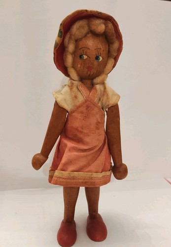 Vintage 50s wood peg doll - peg, in