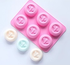 6 cell ROUND Honey Bee Silicone Soap Mould Wax Beeswax Candle Cake Mold Resin