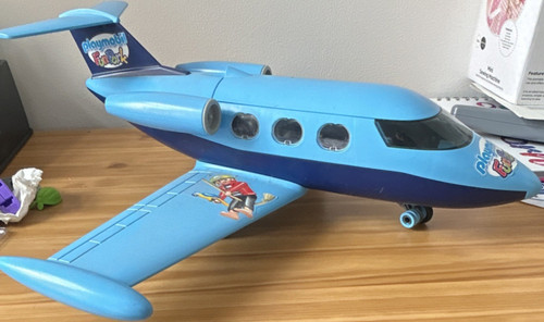 Playmobil blue aeroplane - playmobil, toy