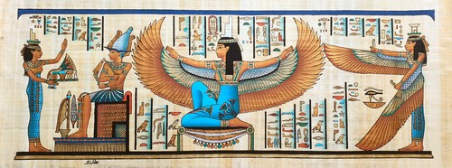 Egyptian papyrus painting - papyrus,