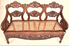 NEWLY FrenchPolished Bergere Rosewood Hall Bench Settle-Carved &Ornate-FREE dlvy