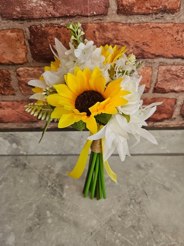 Sunflower bridal bouquet white - sunflower,