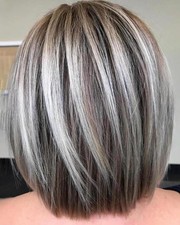 Women's Short Grey Bob Wig