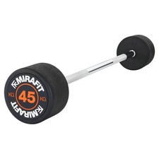 Mirafit Rubber Weighted Barbells - 45kg Home Gym Fitness Weights Bar #747