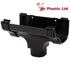 Polypipe 130mm Ogee Gutter Running Outlet in White, Brown or Black ROG05