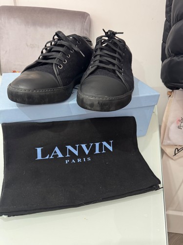Lanvin navy wool low top - navy,