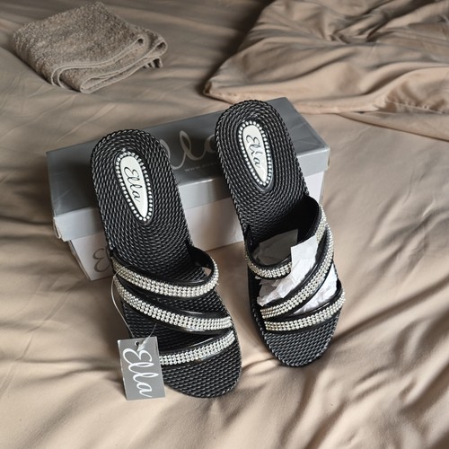 Sandals black with - with, shiny