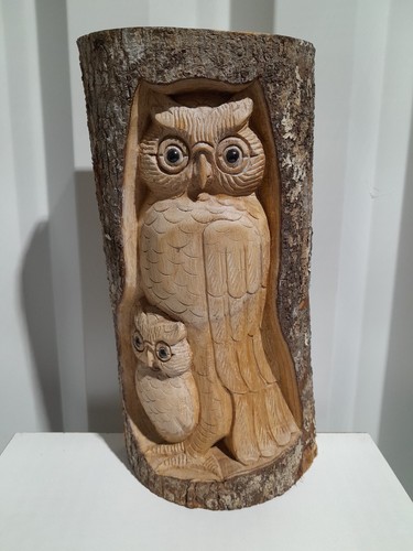 Owl ornament carved - ornament, from