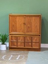 Vintage Nathan Squares Teak Sideboard TV Media Unit Record Cabinet Mid-Century