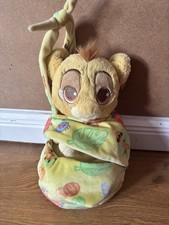 Disney Parks Babies Simba Lion King Baby Plush with Blanket Pouch Blankie 10"