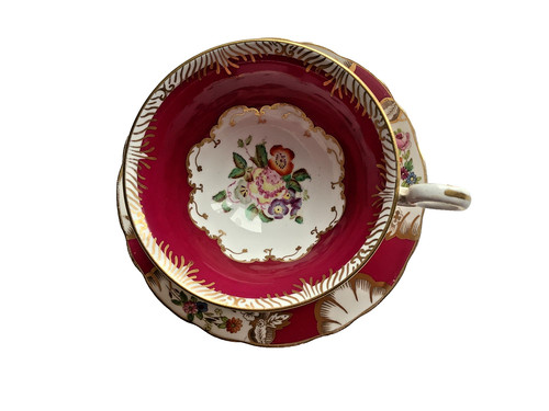 Radfords cup saucer maroon - radfords,