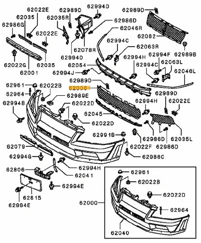 Netting center bumper - netting, fr