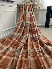 NEXT STIRLING WOVEN CHECK HUGE EYELET LINED DOOR CURTAIN ~89”Wx90”L~TERRACOTTA ~