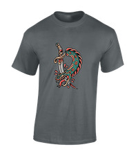 DEAD SNAKE TATTOO MENS T SHIRT