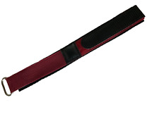 Woven Nylon Watch Strap Sport Band BURGUNDY One-Piece 20mm hook & loop fastening