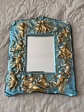 Gorgeous Vintage Ornate Cherub Angels Design Wall Mirror With Floral Details