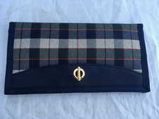 Blue grey red check tartan