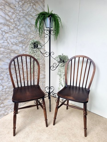 Pair antique hoop back - of,