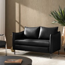 Parker Knoll Black Leather Designer Sofa Style  | Assembly required