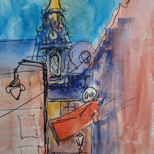 Burslem urban sketch original - urban,