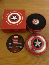 2019 FIJI $1 MARVEL CAPTAIN AMERICA SHIELD .999 SILVER PROOF COIN (30548)