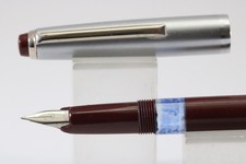 Vintage Burgundy German Piston Fill Extra Fine Fountain Pen, CT