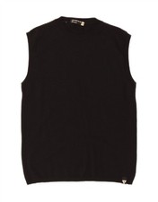 GUESS Womens Vest Tank Top UK 14 Large Black Polyacrylic OT02