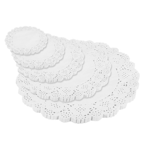 250 pcs white - lace, paper