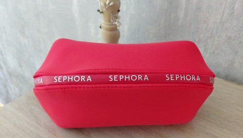 Sephora red neoprene zip - red, up
