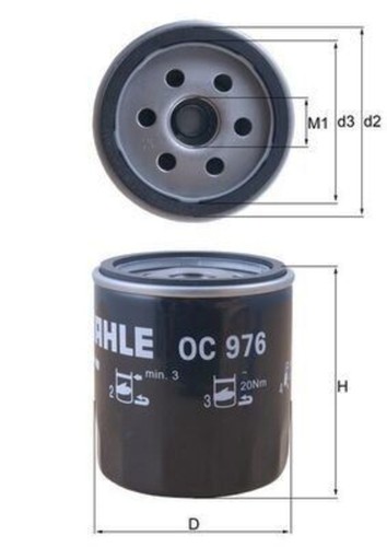 Mahle oil filter for - , peugeot