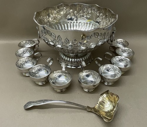 Silver plated repousse - silver, punch