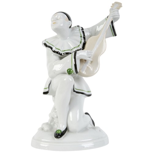 Porcelain figure pierrot with - porcelain, "pierrot