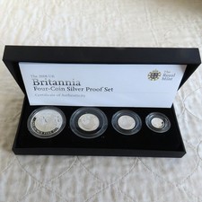 2008 SILVER PROOF BRITANNIA 4 COIN COLLECTION - boxed/coa - 2500 sets