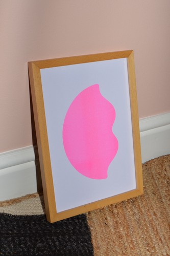 Lips risograph print - risograph,
