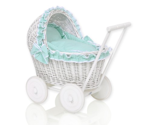 White wicker push along - wicker, push-along
