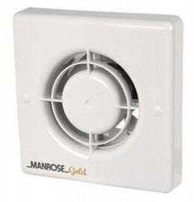 Manrose Gold MG100T 100mm 4" Axial Bathroom Extractor Fan with Timer White 230v
